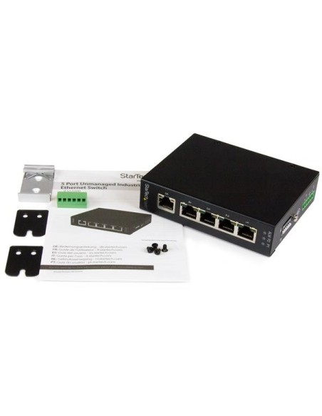 StarTech.com Switch di rete Commutatore Industriale Gigabit Ethernet a 5 porte non gestito - Guide DIN   Montabile a parete