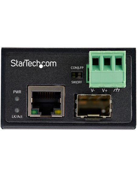 StarTech.com Media Converter fibra ottica a Ethernet - Convertitore industriale da fibra a rame 100 Mbps - SFP a RJ45 Cat6 -