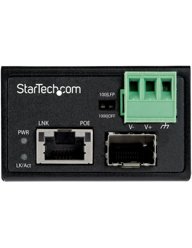 StarTech.com Media converter fibra a Ethernet 30W - Convertitore gigabit fibra ottica rame per uso industriale - PoE+ Media