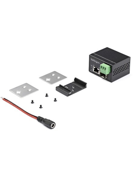 StarTech.com Media converter fibra a Ethernet 30W - Convertitore gigabit fibra ottica rame per uso industriale - PoE+ Media