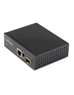 StarTech.com Media converter fibra a Ethernet 60W - Convertitore gigabit fibra ottica rame per uso industriale - PoE+ Media