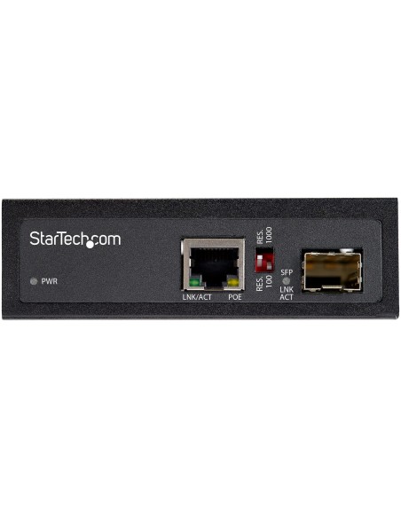 StarTech.com Media converter fibra a Ethernet 60W - Convertitore gigabit fibra ottica rame per uso industriale - PoE+ Media