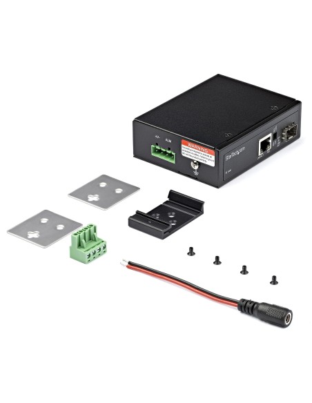 StarTech.com Media converter fibra a Ethernet 60W - Convertitore gigabit fibra ottica rame per uso industriale - PoE+ Media