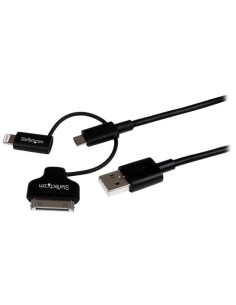 StarTech.com Cavo di ricarica 3 in 1 da 1m - Multi USB a Lightning o Dock a 30 pin o Micro-USB per iPhone   iPad   iPod  