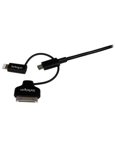 StarTech.com Cavo di ricarica 3 in 1 da 1m - Multi USB a Lightning o Dock a 30 pin o Micro-USB per iPhone   iPad   iPod  
