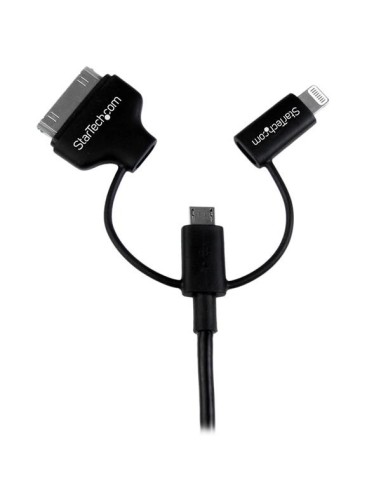 StarTech.com Cavo di ricarica 3 in 1 da 1m - Multi USB a Lightning o Dock a 30 pin o Micro-USB per iPhone   iPad   iPod  