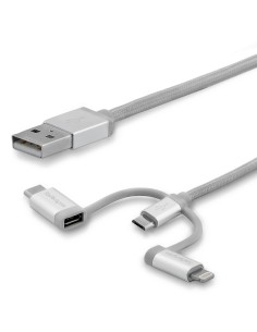 StarTech.com Cavo di ricarica multiplo USB da 2 m - Da USB a Micro-USB o USB-C o Lightning per iPhone   iPad   iPod   Android -