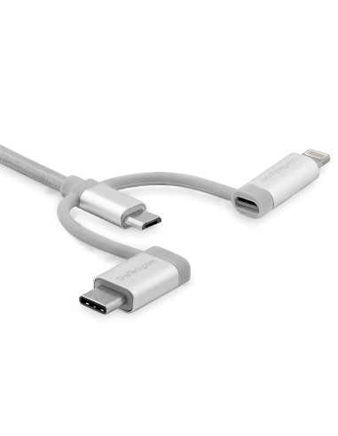 StarTech.com Cavo di ricarica multiplo USB da 2 m - Da USB a Micro-USB o USB-C o Lightning per iPhone   iPad   iPod   Android -