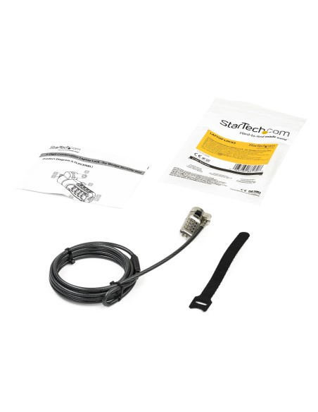 StarTech.com Lucchetto Combinazione per Portatile - Cavo di Sicurezza a 4 cifre per slot-lock
