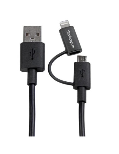 StarTech.com Cavo di ricarica 2 in 1 da 1m - Da USB a Lightning o Micro-USB per iPhone   iPad   iPod   Android - Certificato