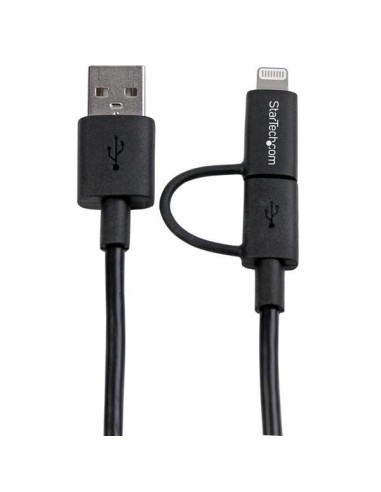 StarTech.com Cavo di ricarica 2 in 1 da 1m - Da USB a Lightning o Micro-USB per iPhone   iPad   iPod   Android - Certificato