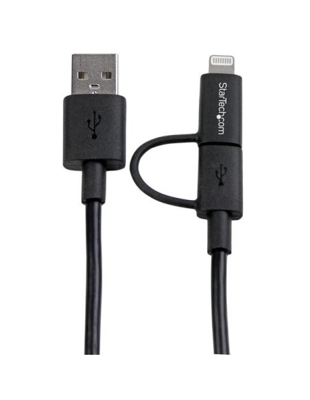 StarTech.com Cavo di ricarica 2 in 1 da 1m - Da USB a Lightning o Micro-USB per iPhone   iPad   iPod   Android - Certificato