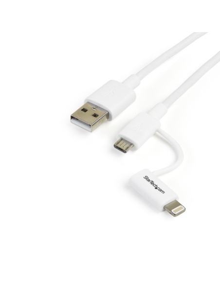 StarTech.com Cavo di ricarica 2 in 1 da 1 m - Da USB a Lightning o Micro-USB per iPhone   iPad   iPod   Android - Certificato