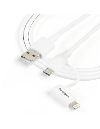 StarTech.com Cavo di ricarica 2 in 1 da 1 m - Da USB a Lightning o Micro-USB per iPhone   iPad   iPod   Android - Certificato