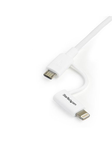 StarTech.com Cavo di ricarica 2 in 1 da 1 m - Da USB a Lightning o Micro-USB per iPhone   iPad   iPod   Android - Certificato