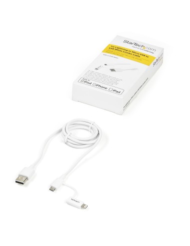 StarTech.com Cavo di ricarica 2 in 1 da 1 m - Da USB a Lightning o Micro-USB per iPhone   iPad   iPod   Android - Certificato