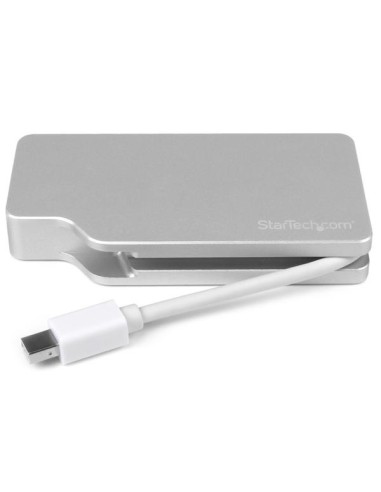 StarTech.com Adattatore Audio Video da Viaggio 3 in 1 - Mini DisplayPort a VGA, DVI o HDMI - in Alluminio - 4K