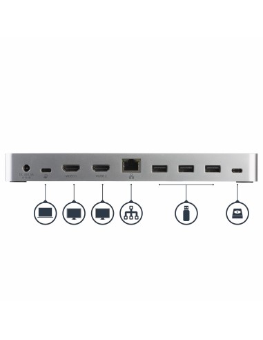 StarTech.com Docking Station USB-C per Doppio Monitor con Power Delivery 60W per Notebook Windows - Dock USB-Type C a HDMI DVI