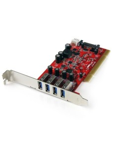 StarTech.com Scheda Pci con 4 porte USB 3.0 SuperSpeed con alimentazione SATA SP4