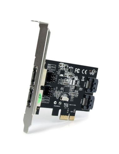 StarTech.com Scheda controller PCI Express SATA 6 Gbps eSATA 2 porte - Scheda PCIe SATA III a due porte - 2 int 2 est