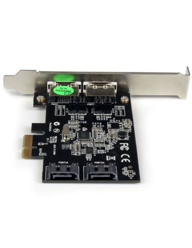 StarTech.com Scheda controller PCI Express SATA 6 Gbps eSATA 2 porte - Scheda PCIe SATA III a due porte - 2 int 2 est