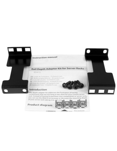 StarTech.com Kit adattatore profondità guide per server rack - 1U
