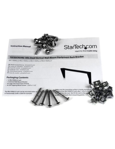 StarTech.com Staffa rack in acciaio 3U per montaggio attrezzature su parete verticale da 48 cm ca.