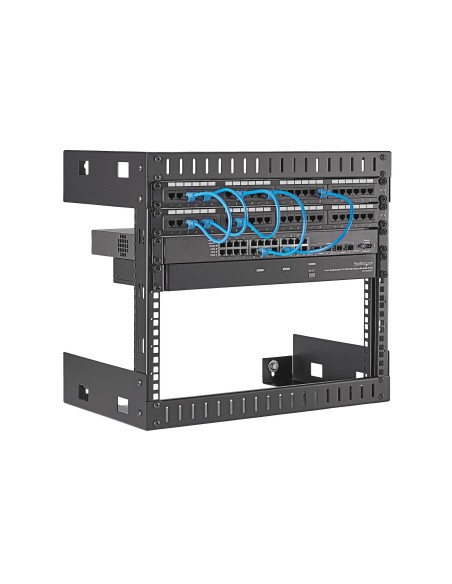 StarTech.com 8U 19" Rack di rete per montaggio a parete a 2 staffe - Rack open frame a muro profondo 30cm. Rack per