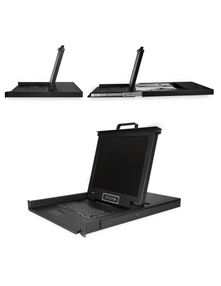 StarTech.com RKCONS1708K console a rack 43,2 cm (17") 1280 x 1024 Pixel Acciaio Nero 1U