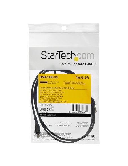 StarTech.com Cavo di Ricarica USB-C da 1m - Resistente Cavetto USB-C di Ricarica Veloce e Sync da USB 2.0 a USB Type C 60W -