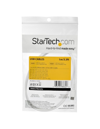 StarTech.com Cavo di Ricarica USB-C da 1m - Resistente Cavetto USB-C di Ricarica Veloce e Sync da USB 2.0 a USB Type C -
