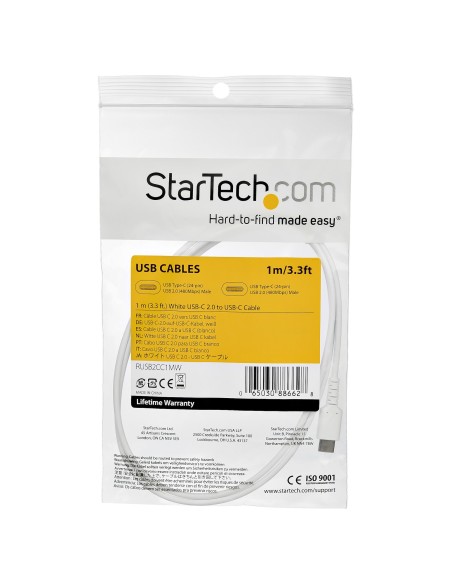 StarTech.com Cavo di Ricarica USB-C da 1m - Resistente Cavetto USB-C di Ricarica Veloce e Sync da USB 2.0 a USB Type C -