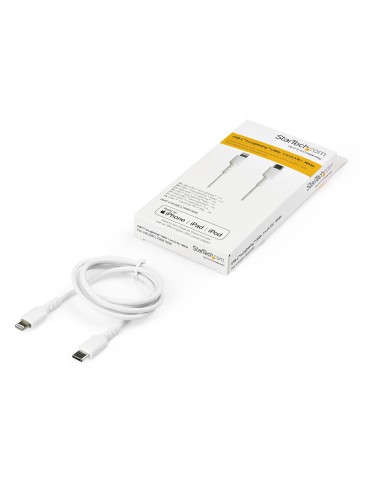 StarTech.com Cavo durevole da USB-C a Lightning da 1m bianco - Cavo di alimentazione sincronizzazione in Fibra aramidica