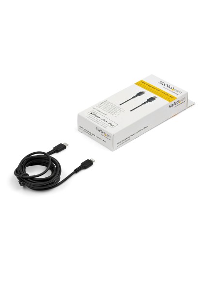 StarTech.com Cavo durevole da USB-C a Lightning da 2m nero - Cavo di alimentazione sincronizzazione in Fibra aramidica robusta