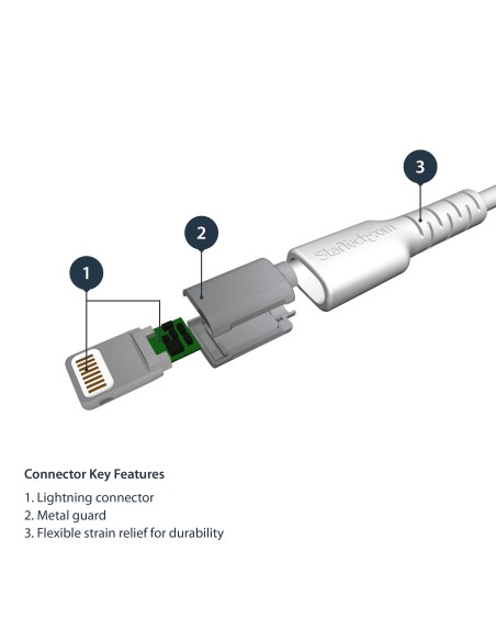 StarTech.com Cavo da USB-A a Lightening bianco da 1m di colore bianco - Robusto e resistente cavo di