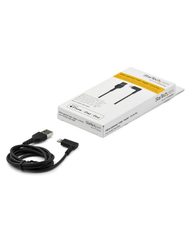 StarTech.com Cavo da USB-A a Lightening da 1m durevole - nero ad angolo retto a 90° in fribra aramidica - Robusto e resistente
