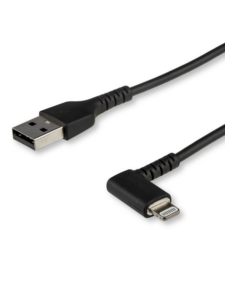 StarTech.com Cavo da USB-A a Lightening da 2m durevole - nero ad angolo retto a 90 in fibra aramidica - Robusto e resistente