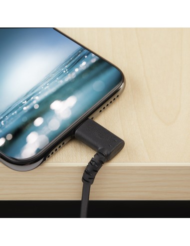 StarTech.com Cavo da USB-A a Lightening da 2m durevole - nero ad angolo retto a 90 in fibra aramidica - Robusto e resistente