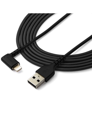 StarTech.com Cavo da USB-A a Lightening da 2m durevole - nero ad angolo retto a 90 in fibra aramidica - Robusto e resistente