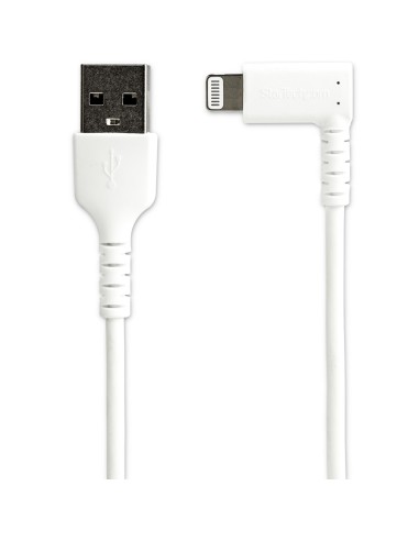 StarTech.com Cavo da USB-A a Lightening da 2m durevole - bianco ad angolo retto a 90 in fibra aramidica - Robusto e resistente