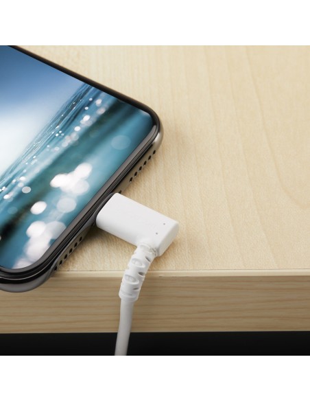 StarTech.com Cavo da USB-A a Lightening da 2m durevole - bianco ad angolo retto a 90 in fibra aramidica - Robusto e resistente
