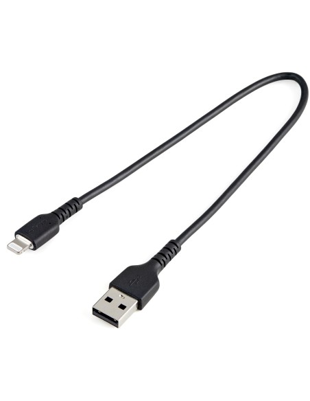 StarTech.com Cavo da USB-A a Lightning da 30cm nero - Robusto e resistente cavo di alimentazione sincronizzazione in fibra