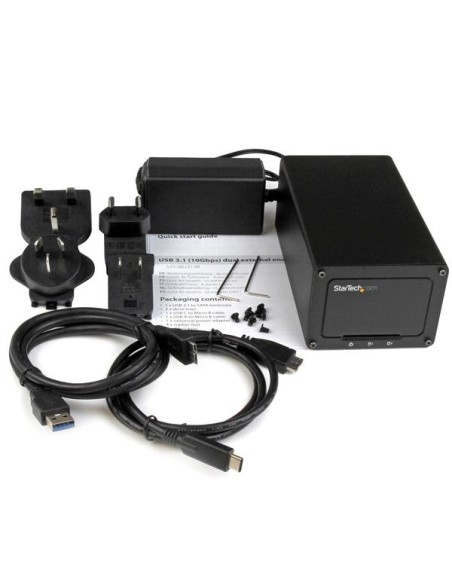 StarTech.com BOX Esterno a doppio alloggiamento Disco rigido da 2,5" - USB 3.1 (10Gbps) a SATA