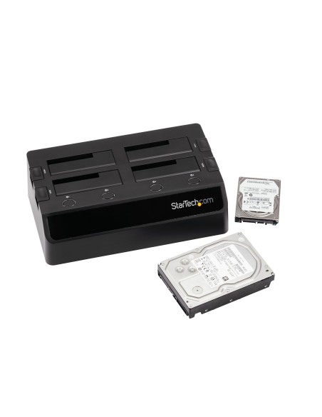 StarTech.com Base de Acoplamiento USB 3.0 con 4 Bahías SATA 6Gbps de 2.5 y 3.5 Pulgadas - Docking Station para HDD SSD