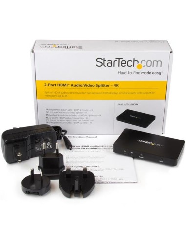 StarTech.com Sdoppiatore Splitter HDMI 4k 30hz 1x2 porte con custodia in alluminio