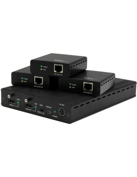 StarTech.com Kit extender HDBaseT a 3 porte con 3 Ricevitori - Splitter HDMI 1x3 via Cat5 - fino a 4K