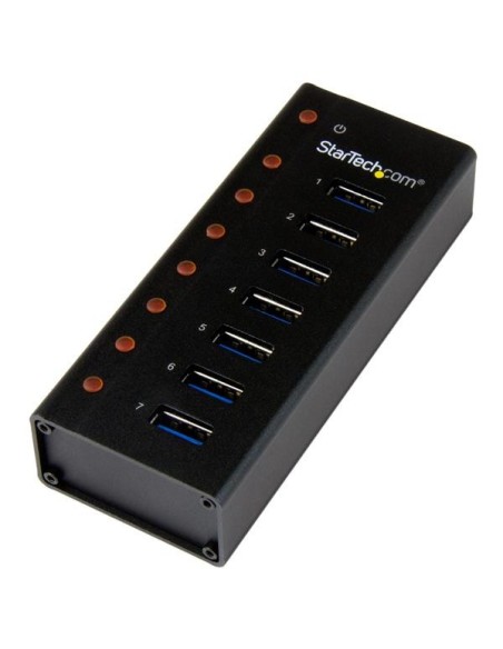 StarTech.com HUB USB 3.0 a 7 porte con case metallico - Perno e concentratore USB 3.0 desktop montabile a parete