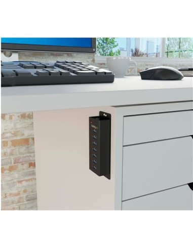 StarTech.com HUB USB 3.0 a 7 porte con case metallico - Perno e concentratore USB 3.0 desktop montabile a parete