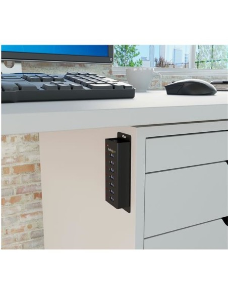 StarTech.com HUB USB 3.0 a 7 porte con case metallico - Perno e concentratore USB 3.0 desktop montabile a parete