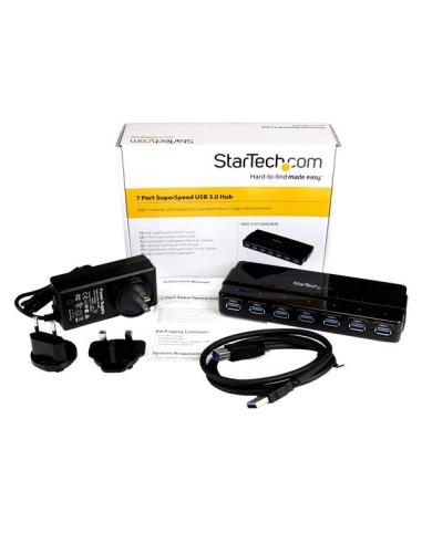 StarTech.com HUB USB 3.0 a 7 porte alimentato - Perno e concentratore USB 3.0 ultra veloce - Nero